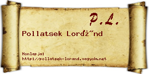 Pollatsek Loránd névjegykártya