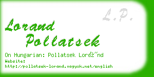 lorand pollatsek business card